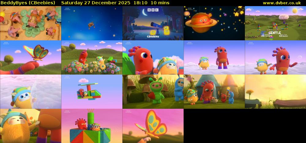 BeddyByes (CBeebies) Saturday 27 December 2025 18:10 - 18:20