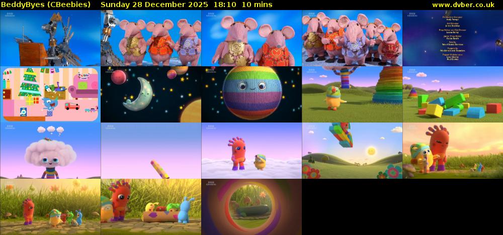 BeddyByes (CBeebies) Sunday 28 December 2025 18:10 - 18:20