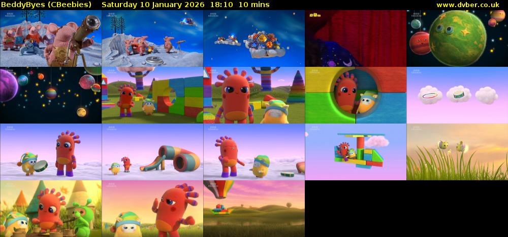 BeddyByes (CBeebies) Saturday 10 January 2026 18:10 - 18:20