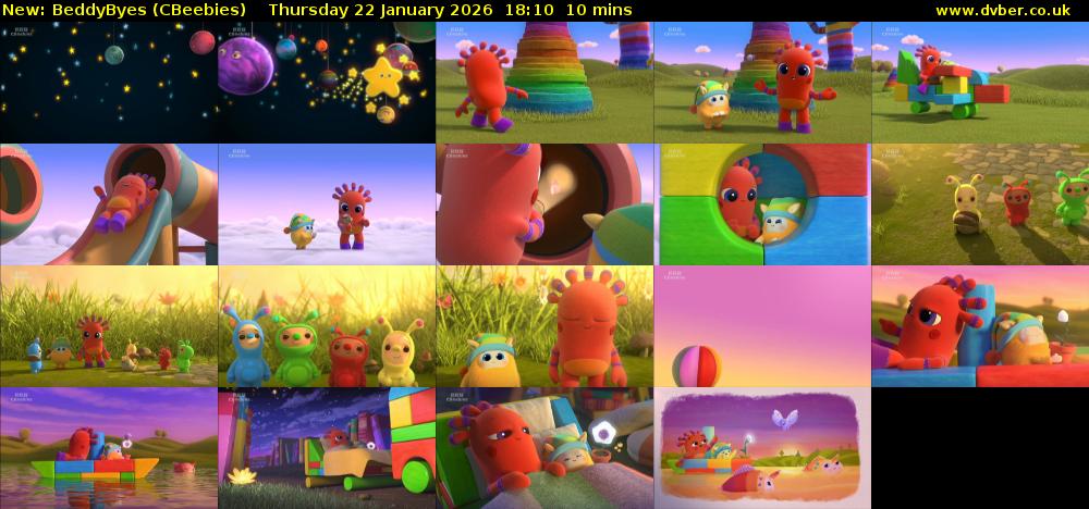 BeddyByes (CBeebies) Thursday 22 January 2026 18:10 - 18:20