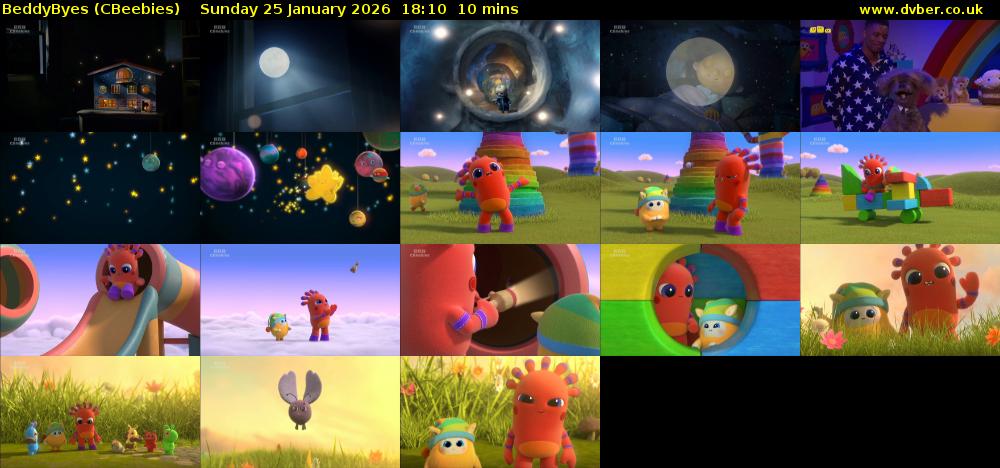 BeddyByes (CBeebies) Sunday 25 January 2026 18:10 - 18:20