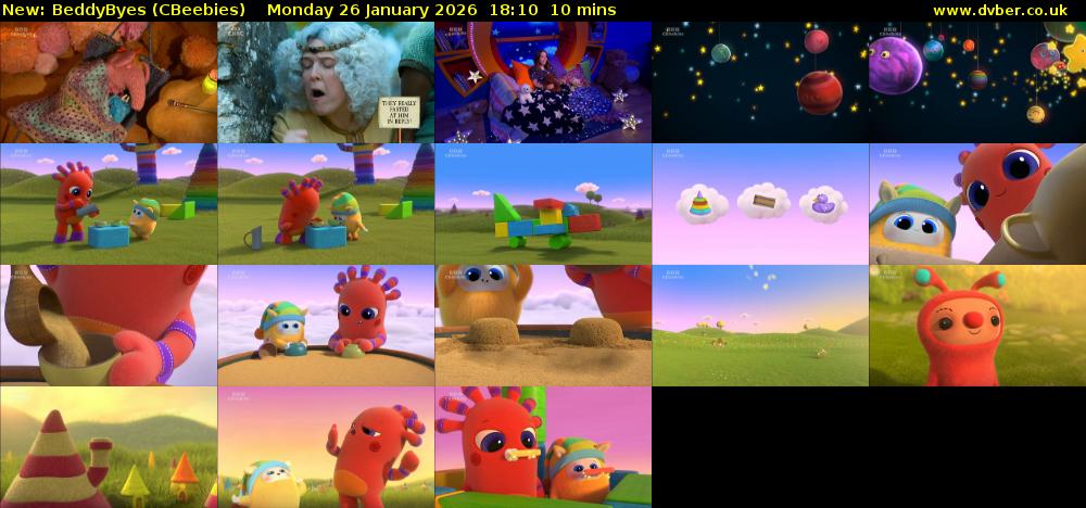 BeddyByes (CBeebies) Monday 26 January 2026 18:10 - 18:20