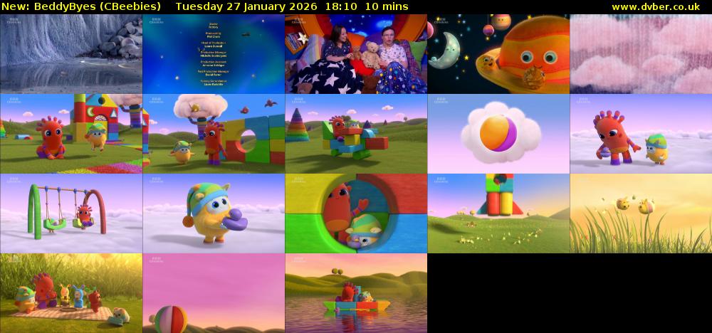 BeddyByes (CBeebies) Tuesday 27 January 2026 18:10 - 18:20