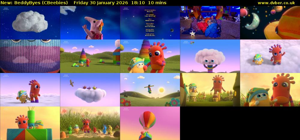 BeddyByes (CBeebies) Friday 30 January 2026 18:10 - 18:20