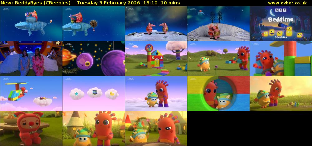 BeddyByes (CBeebies) Tuesday 3 February 2026 18:10 - 18:20