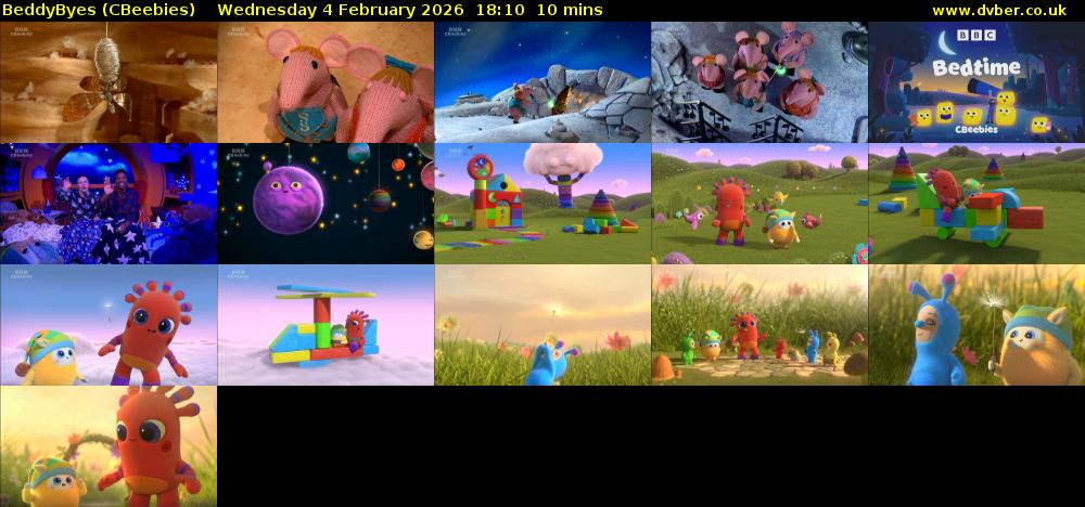 BeddyByes (CBeebies) Wednesday 4 February 2026 18:10 - 18:20