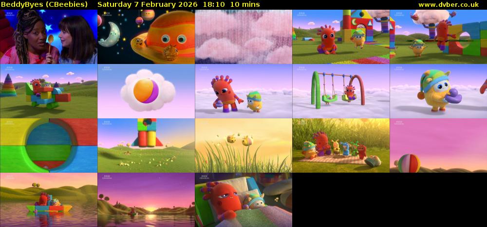 BeddyByes (CBeebies) Saturday 7 February 2026 18:10 - 18:20