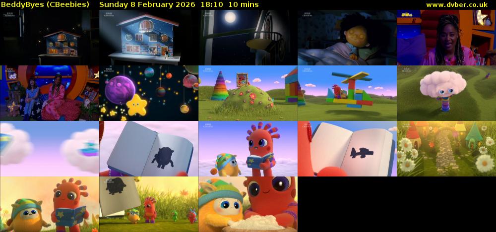 BeddyByes (CBeebies) Sunday 8 February 2026 18:10 - 18:20