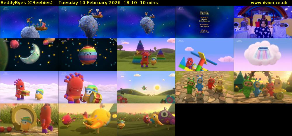 BeddyByes (CBeebies) Tuesday 10 February 2026 18:10 - 18:20