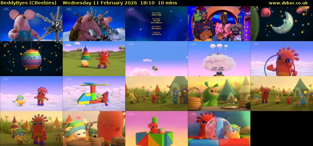 BeddyByes (CBeebies) Wednesday 11 February 2026 18:10 - 18:20