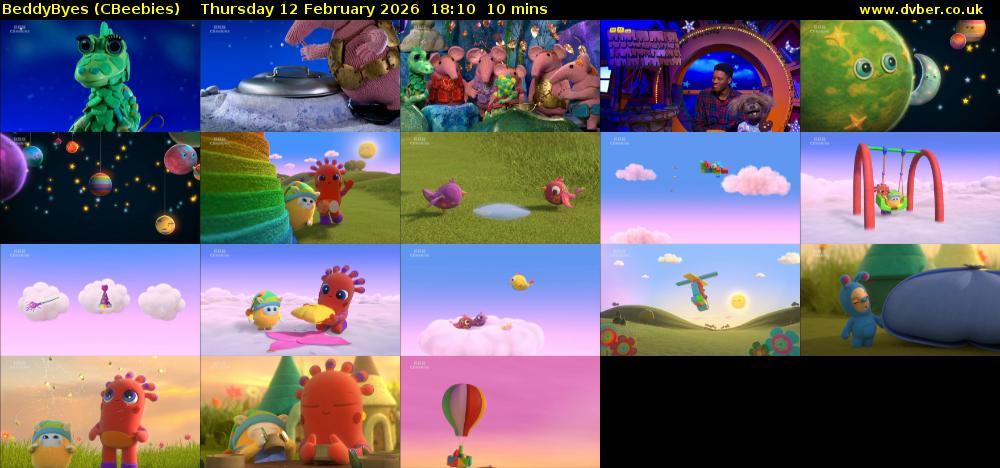 BeddyByes (CBeebies) Thursday 12 February 2026 18:10 - 18:20