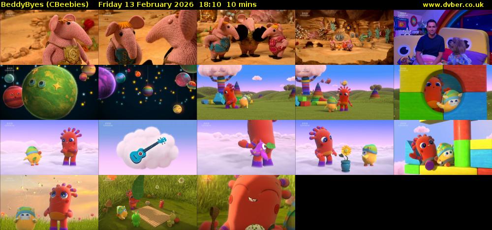 BeddyByes (CBeebies) Friday 13 February 2026 18:10 - 18:20