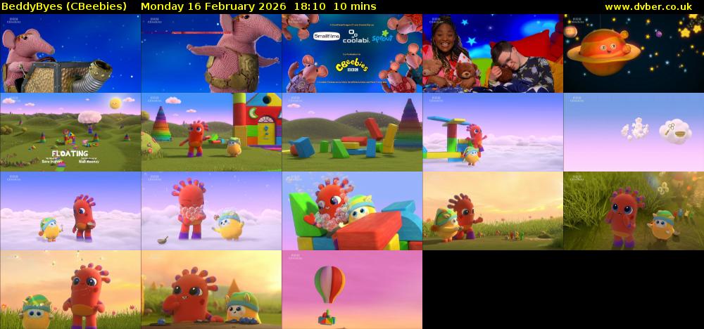 BeddyByes (CBeebies) Monday 16 February 2026 18:10 - 18:20