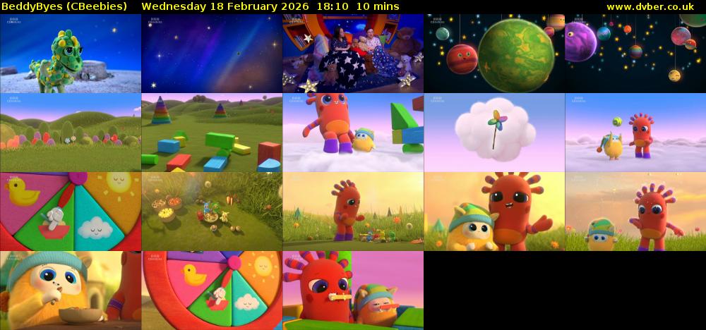 BeddyByes (CBeebies) Wednesday 18 February 2026 18:10 - 18:20