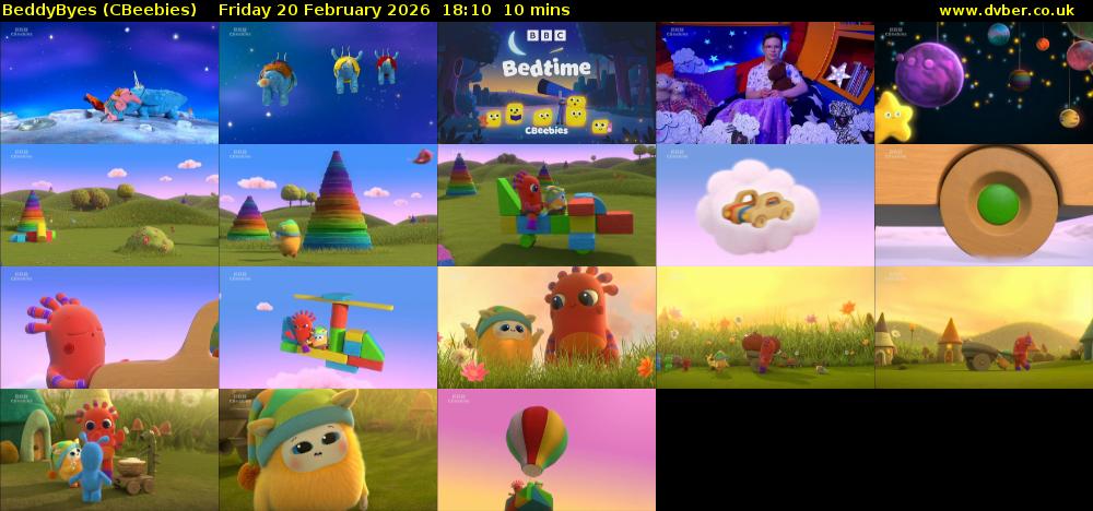 BeddyByes (CBeebies) Friday 20 February 2026 18:10 - 18:20