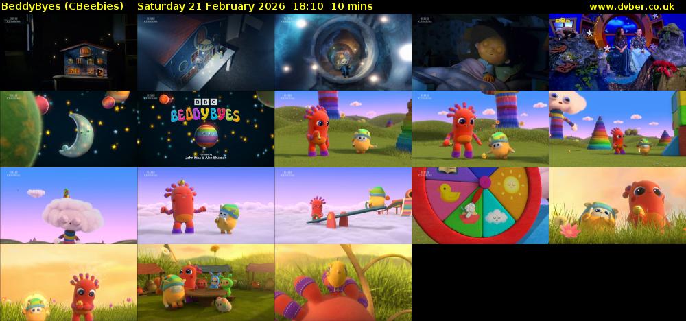 BeddyByes (CBeebies) Saturday 21 February 2026 18:10 - 18:20