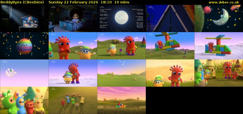BeddyByes (CBeebies) Sunday 22 February 2026 18:10 - 18:20