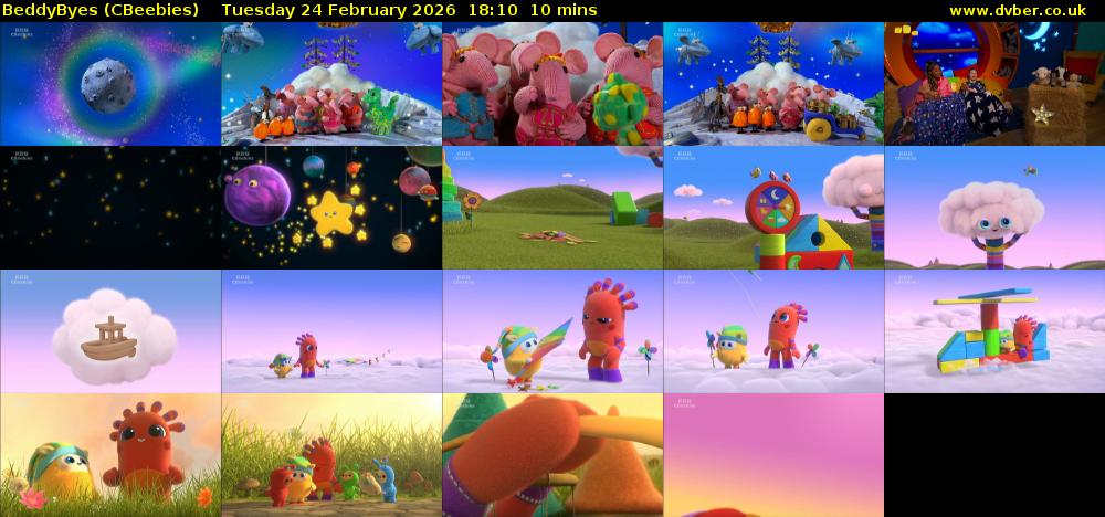 BeddyByes (CBeebies) Tuesday 24 February 2026 18:10 - 18:20