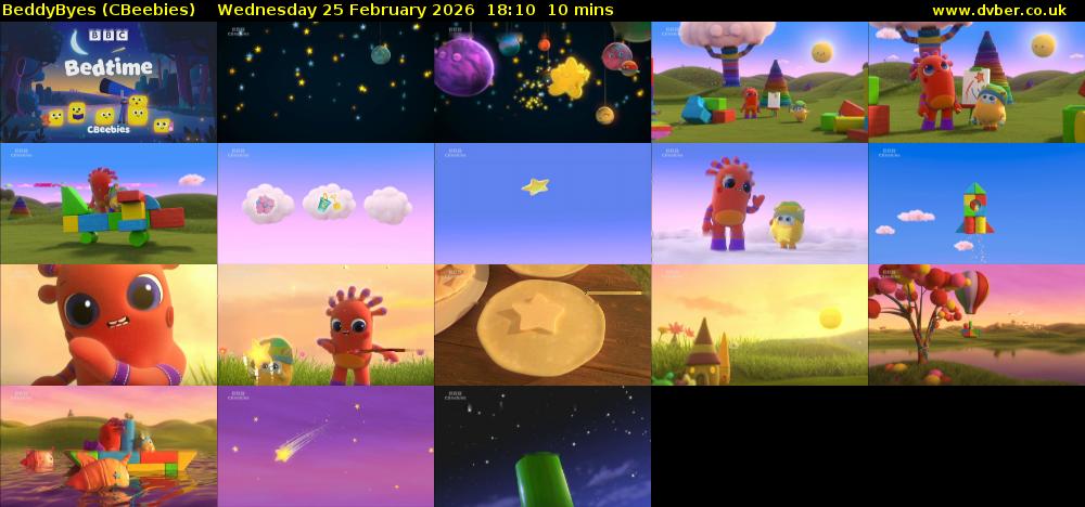 BeddyByes (CBeebies) Wednesday 25 February 2026 18:10 - 18:20