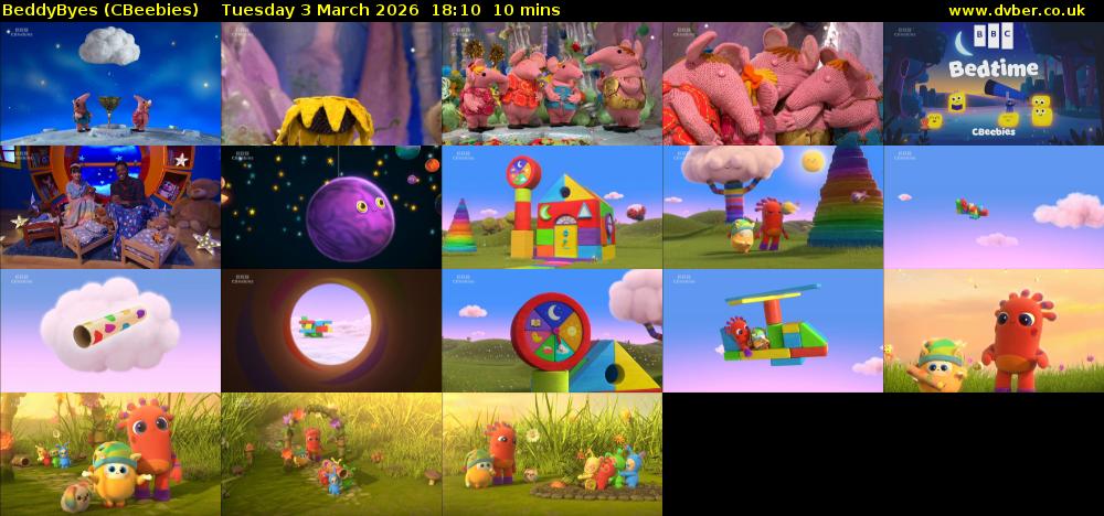 BeddyByes (CBeebies) Tuesday 3 March 2026 18:10 - 18:20