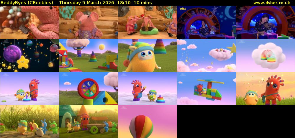 BeddyByes (CBeebies) Thursday 5 March 2026 18:10 - 18:20