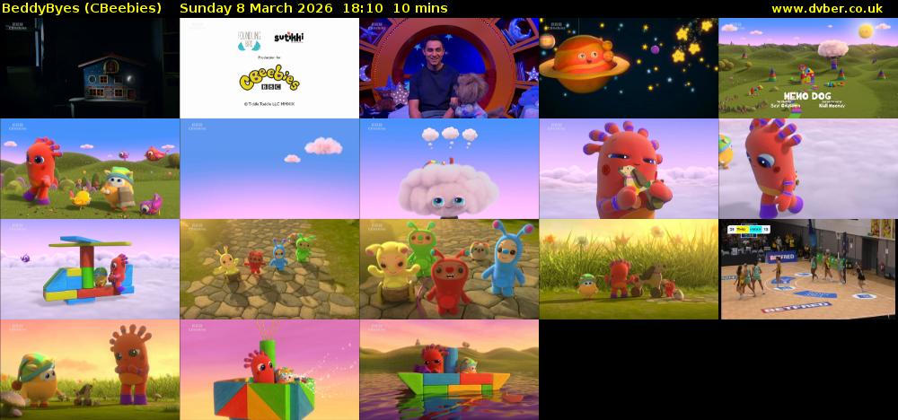 BeddyByes (CBeebies) Sunday 8 March 2026 18:10 - 18:20
