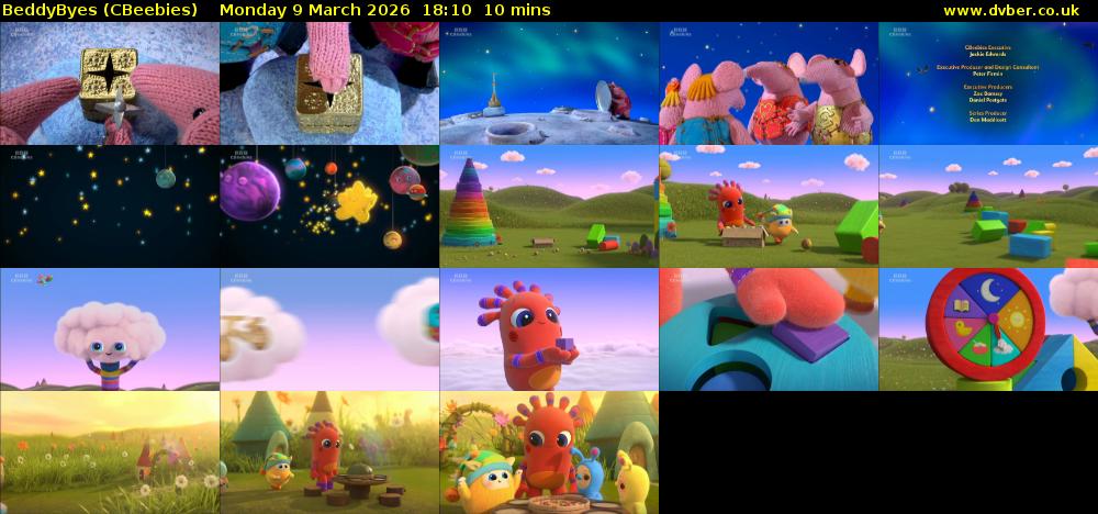 BeddyByes (CBeebies) Monday 9 March 2026 18:10 - 18:20
