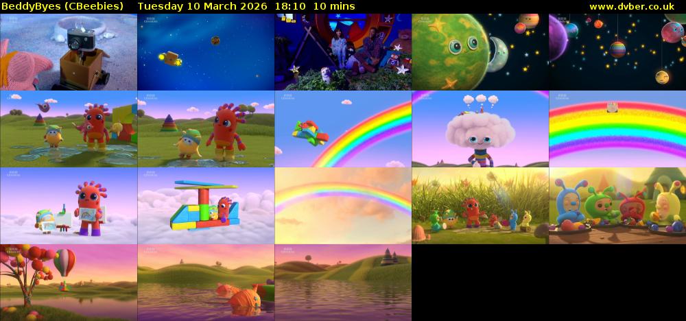 BeddyByes (CBeebies) Tuesday 10 March 2026 18:10 - 18:20