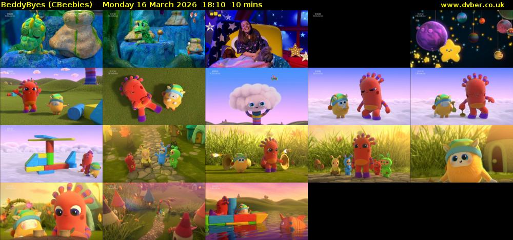 BeddyByes (CBeebies) Monday 16 March 2026 18:10 - 18:20