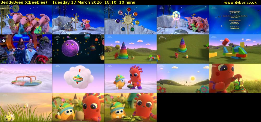 BeddyByes (CBeebies) Tuesday 17 March 2026 18:10 - 18:20
