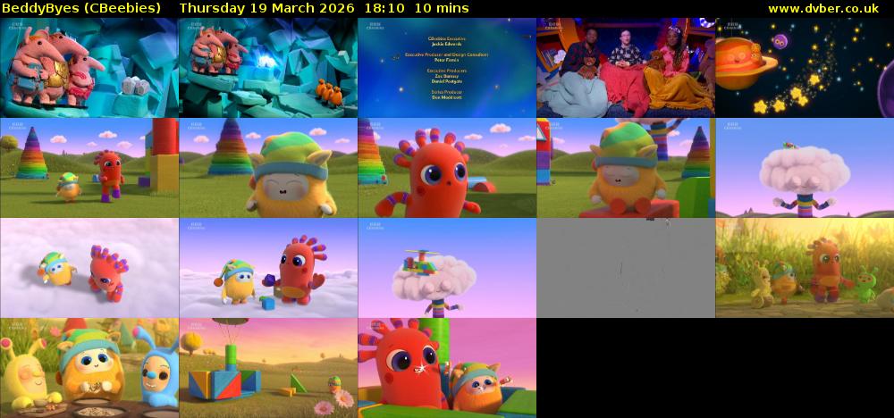 BeddyByes (CBeebies) Thursday 19 March 2026 18:10 - 18:20