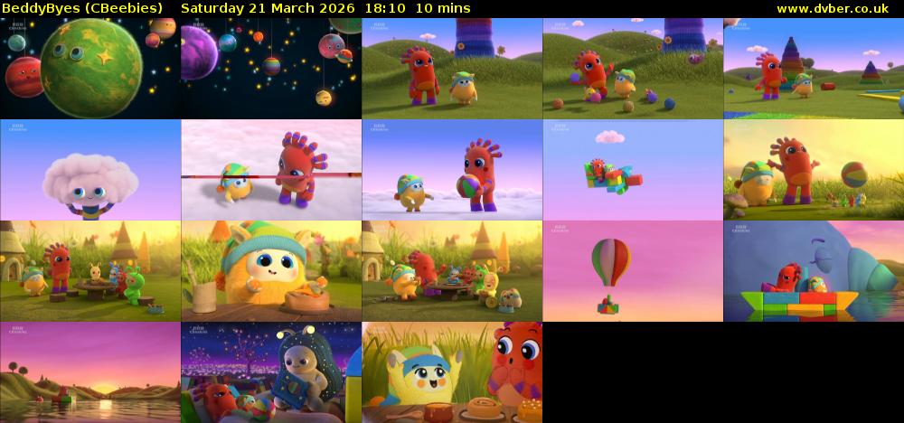 BeddyByes (CBeebies) Saturday 21 March 2026 18:10 - 18:20