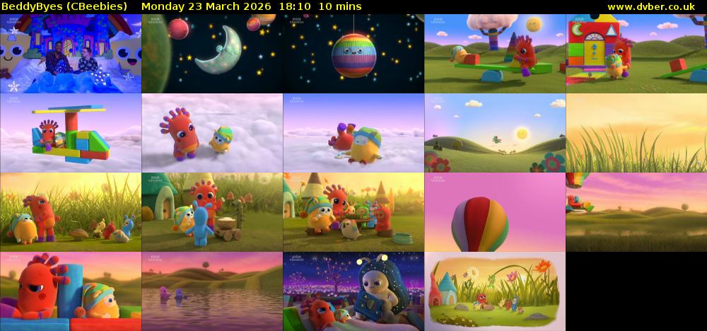 BeddyByes (CBeebies) Monday 23 March 2026 18:10 - 18:20