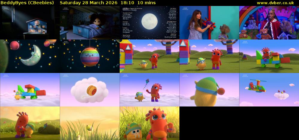 BeddyByes (CBeebies) Saturday 28 March 2026 18:10 - 18:20