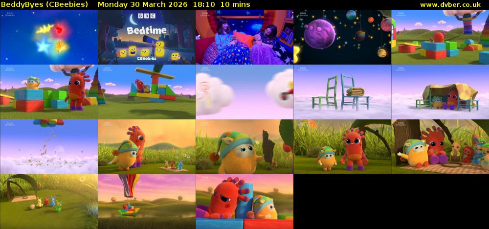 BeddyByes (CBeebies) Monday 30 March 2026 18:10 - 18:20