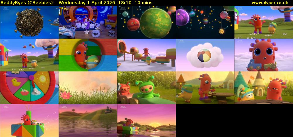 BeddyByes (CBeebies) Wednesday 1 April 2026 18:10 - 18:20