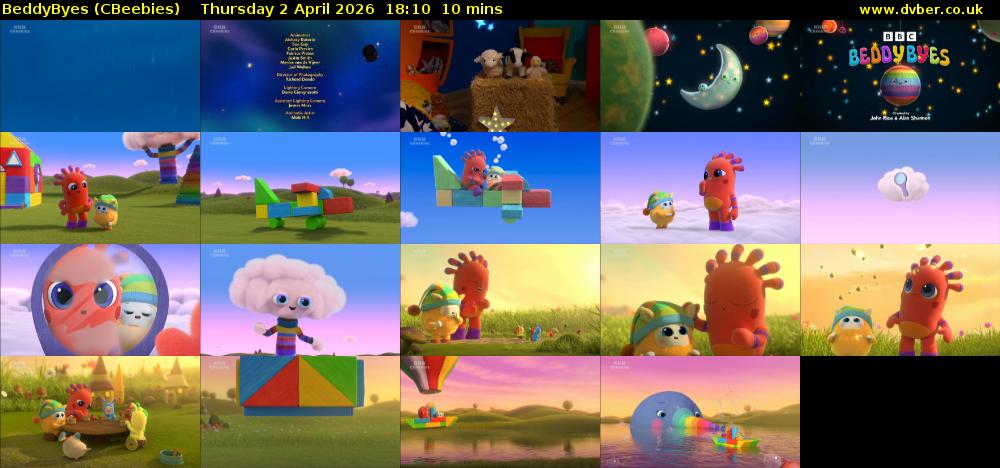 BeddyByes (CBeebies) Thursday 2 April 2026 18:10 - 18:20