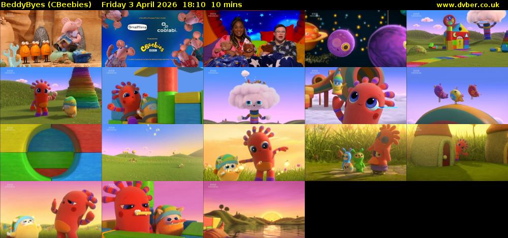 BeddyByes (CBeebies) Friday 3 April 2026 18:10 - 18:20