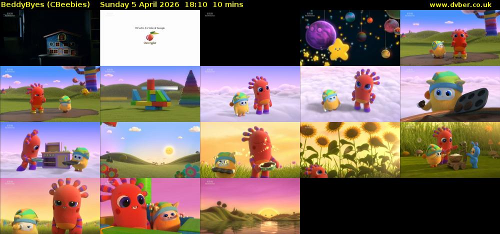 BeddyByes (CBeebies) Sunday 5 April 2026 18:10 - 18:20