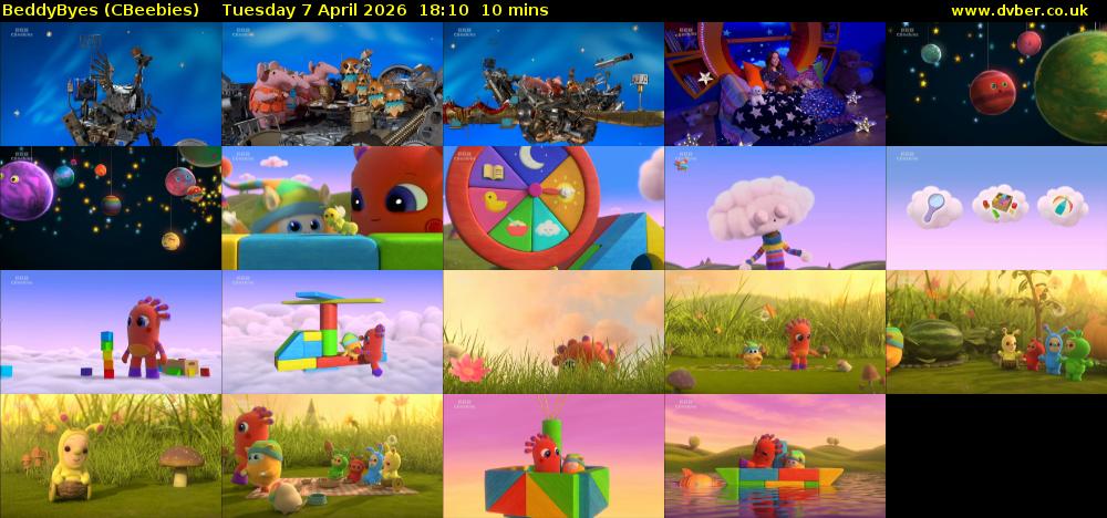 BeddyByes (CBeebies) Tuesday 7 April 2026 18:10 - 18:20