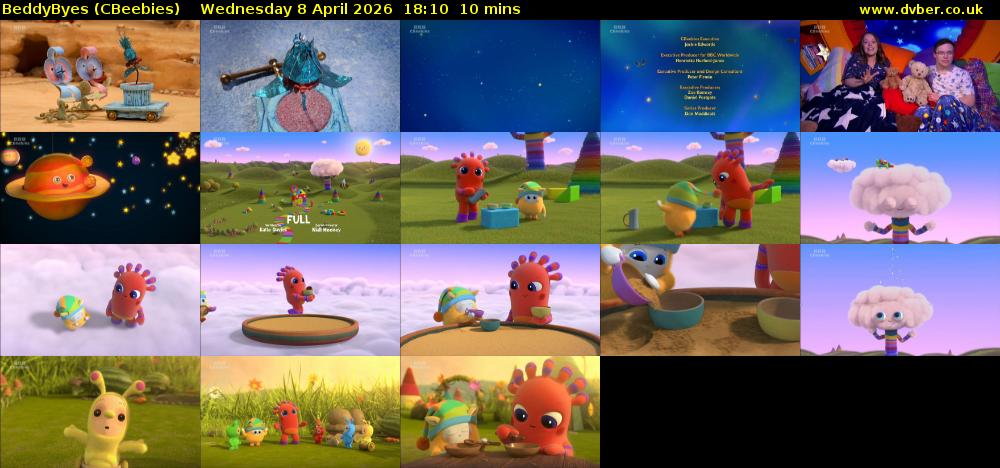 BeddyByes (CBeebies) Wednesday 8 April 2026 18:10 - 18:20
