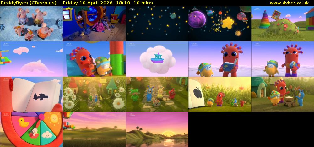 BeddyByes (CBeebies) Friday 10 April 2026 18:10 - 18:20