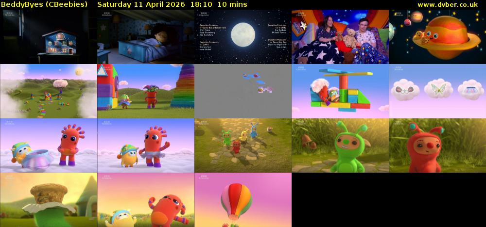 BeddyByes (CBeebies) Saturday 11 April 2026 18:10 - 18:20