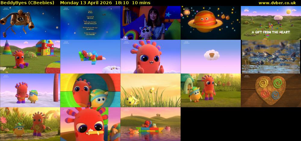BeddyByes (CBeebies) Monday 13 April 2026 18:10 - 18:20