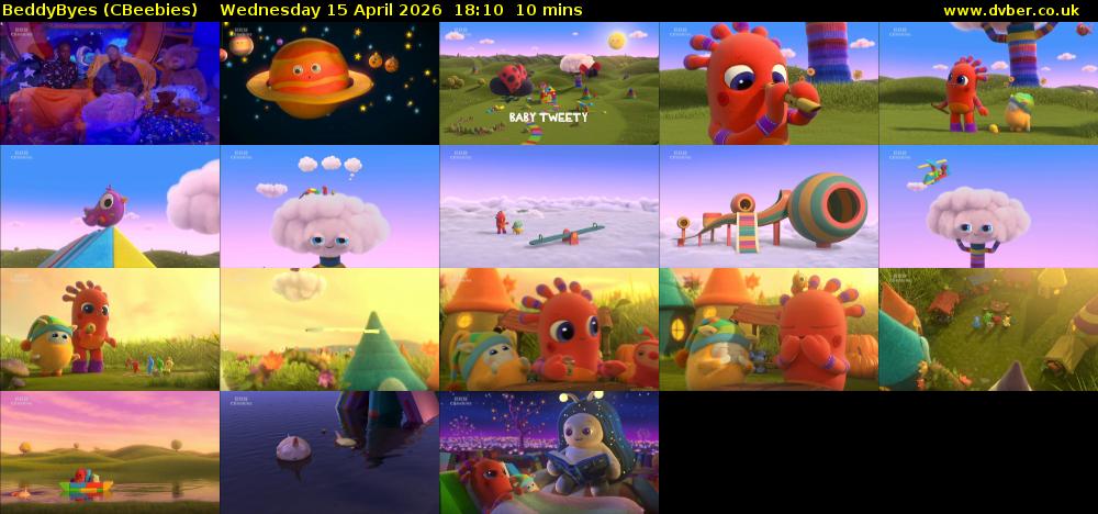 BeddyByes (CBeebies) Wednesday 15 April 2026 18:10 - 18:20