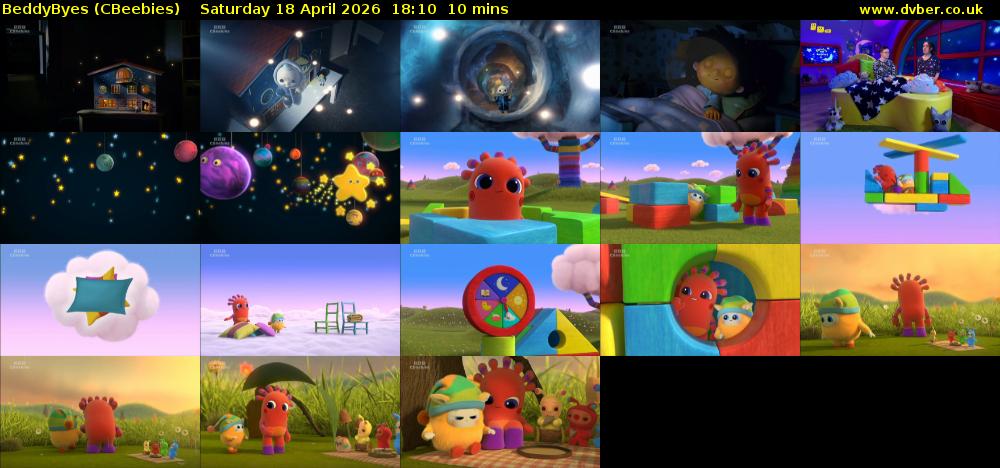 BeddyByes (CBeebies) Saturday 18 April 2026 18:10 - 18:20