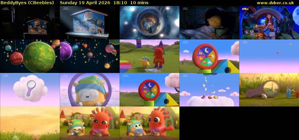 BeddyByes (CBeebies) Sunday 19 April 2026 18:10 - 18:20