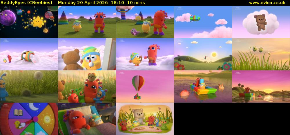 BeddyByes (CBeebies) Monday 20 April 2026 18:10 - 18:20