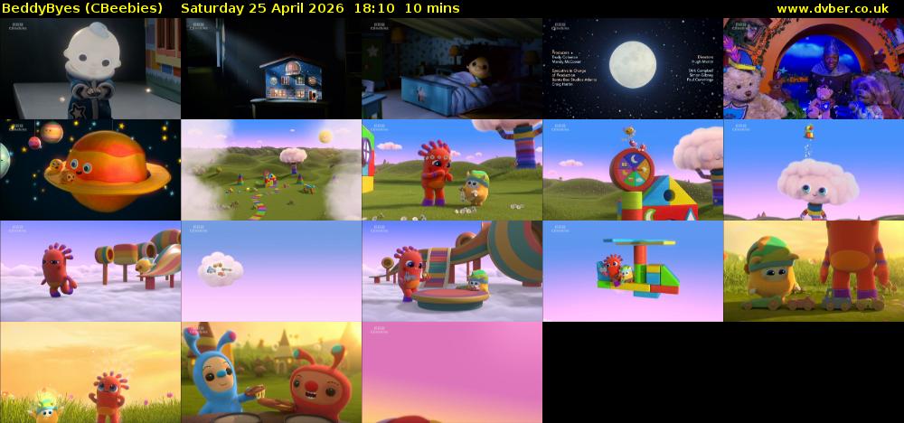BeddyByes (CBeebies) Saturday 25 April 2026 18:10 - 18:20