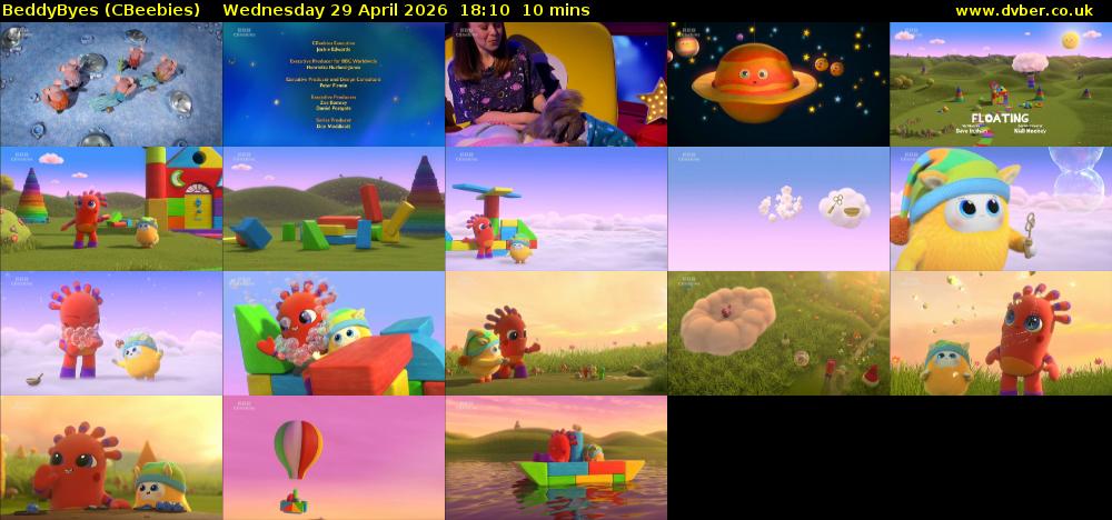 BeddyByes (CBeebies) Wednesday 29 April 2026 18:10 - 18:20